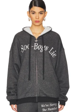 Women Boys Lie Matching Sets|Loungewear>1-800 Harley Zip Hoodie