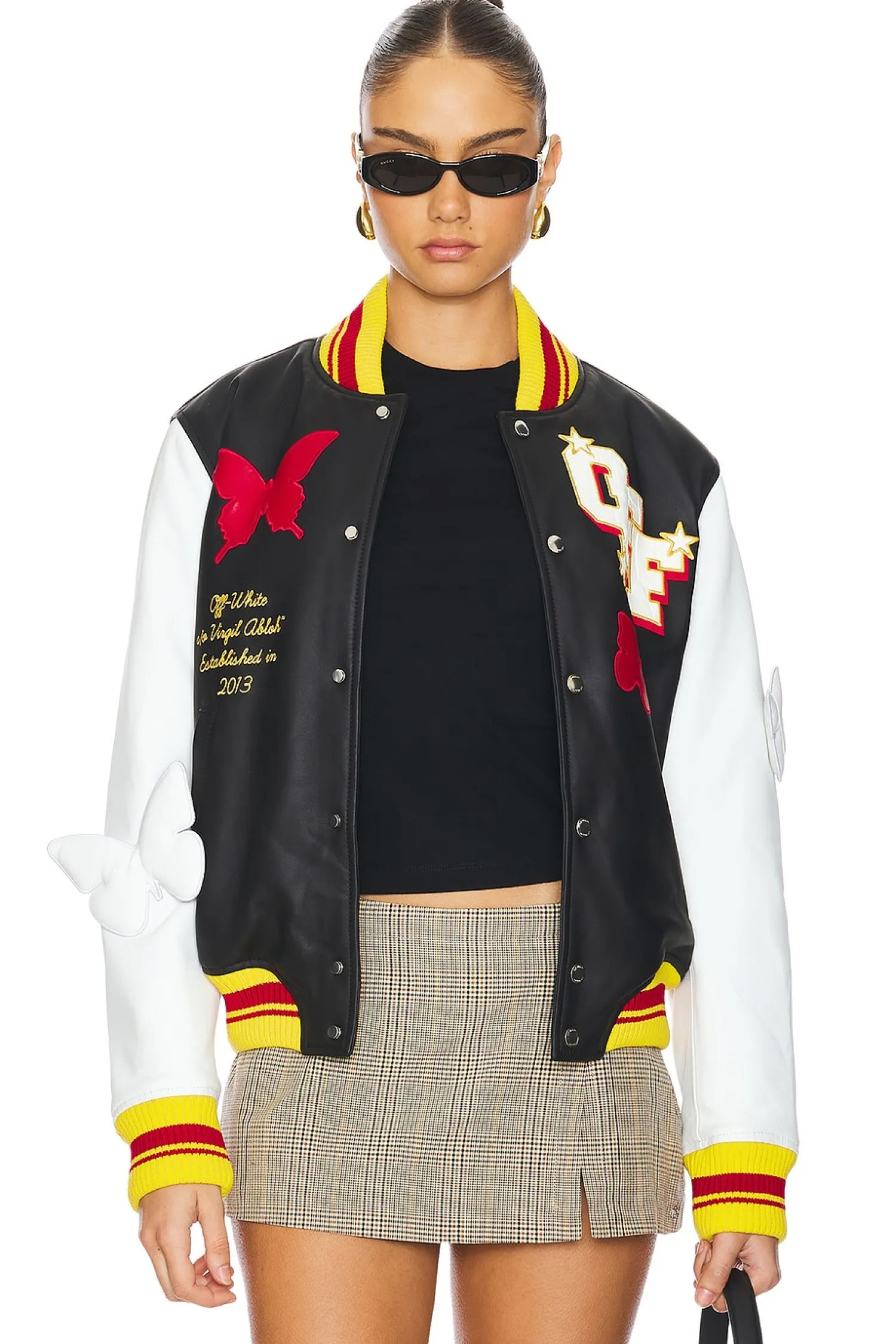 Women OFF-WHITE Jackets & Coats>2013 Leather Varsity