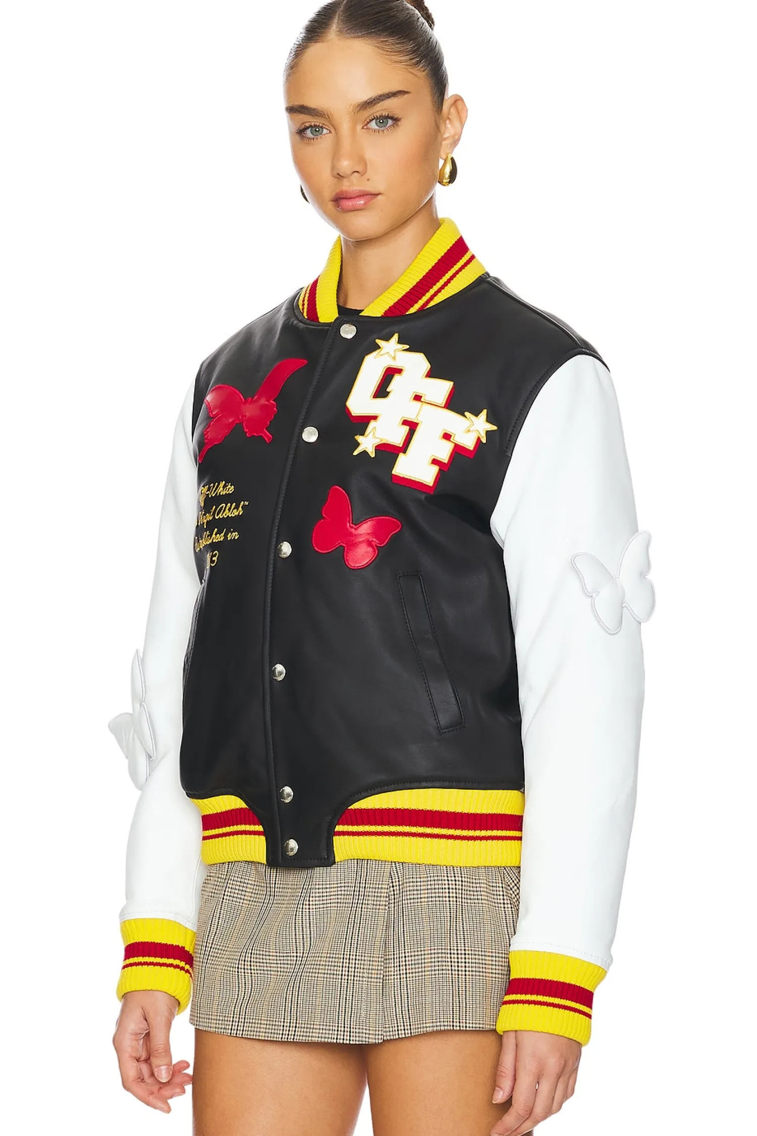Women OFF-WHITE Jackets & Coats>2013 Leather Varsity