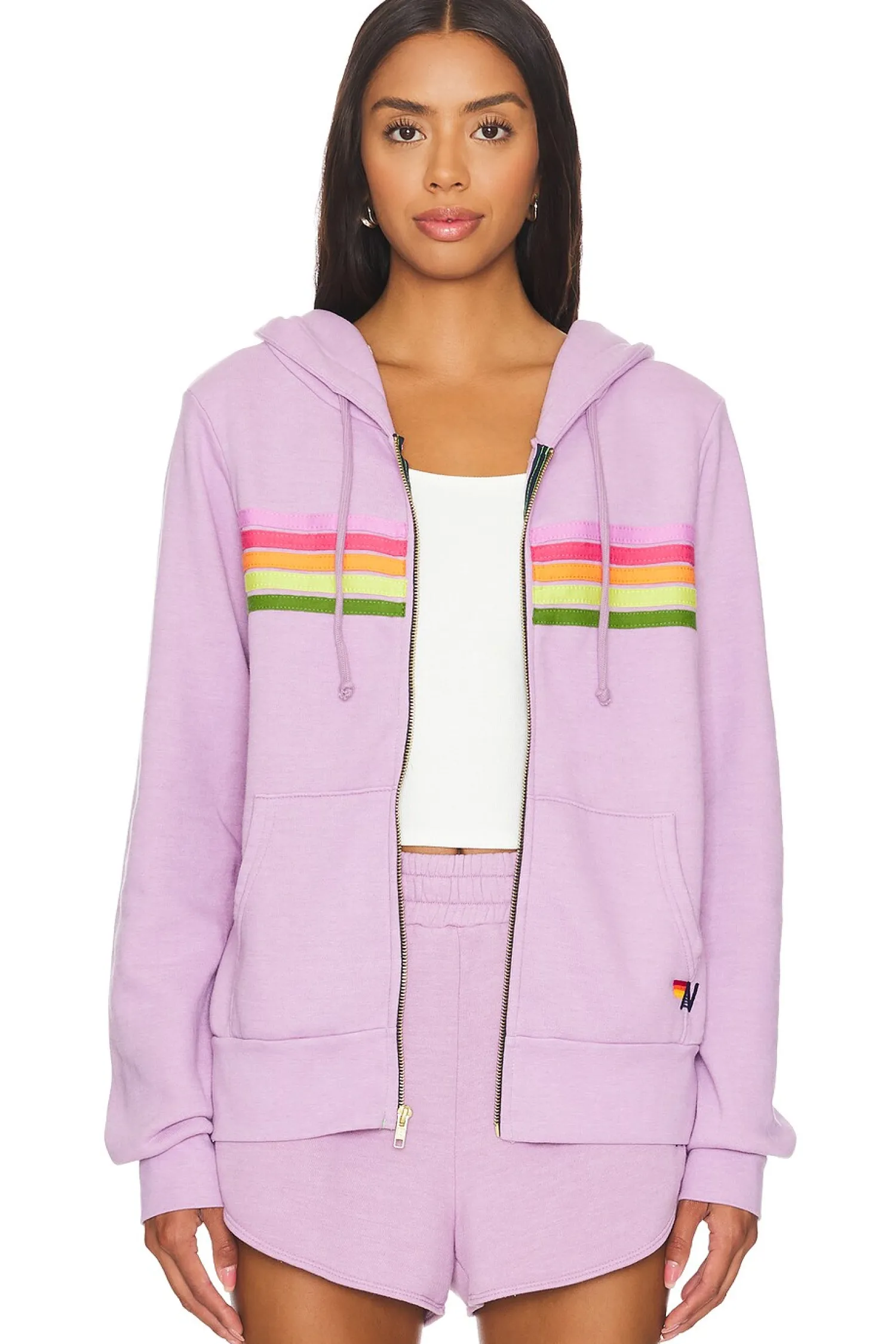 Women Aviator Nation Matching Sets>5 Stripe Zip Up Hoodie