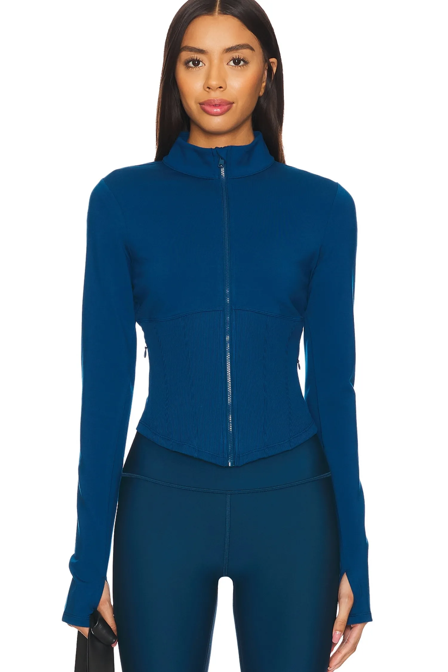 Women alo Jackets & Coats>Airbrush Corset Full Zip Jacket