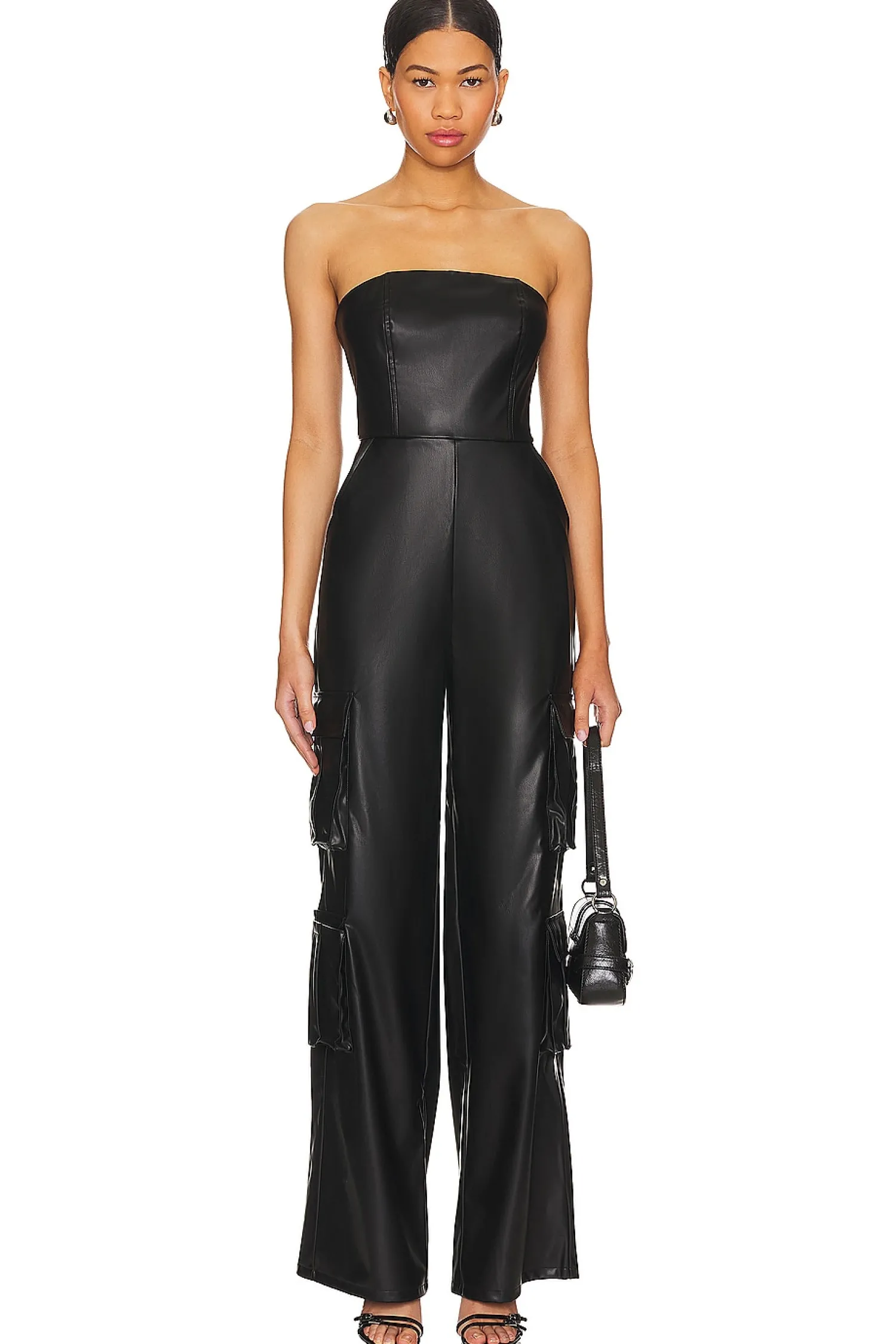 Women superdown Jumpsuits>Alice Faux Leather Jumpsuit
