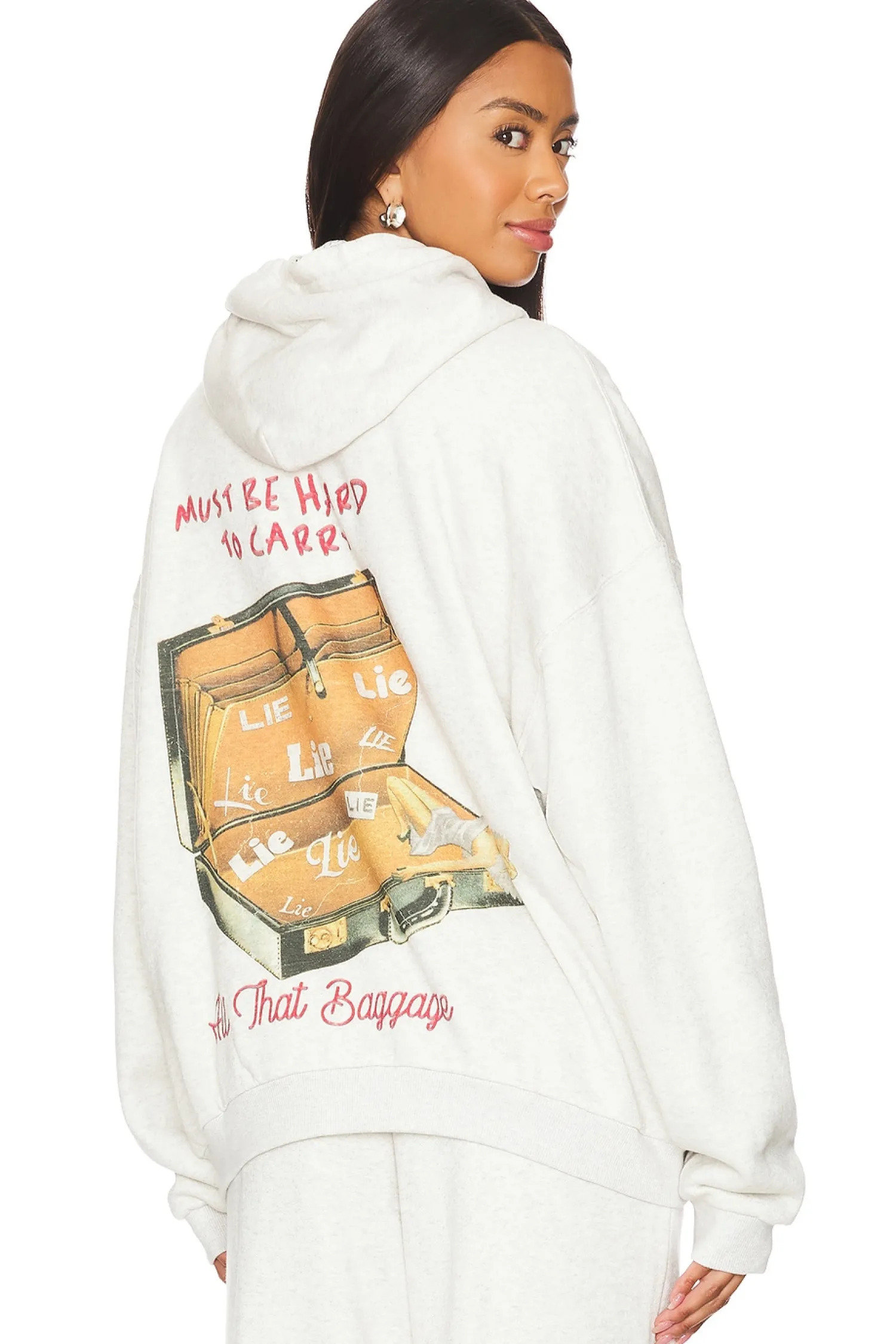 Women Boys Lie Loungewear>All That Baggage Terry Natural Zip Up Hoodie