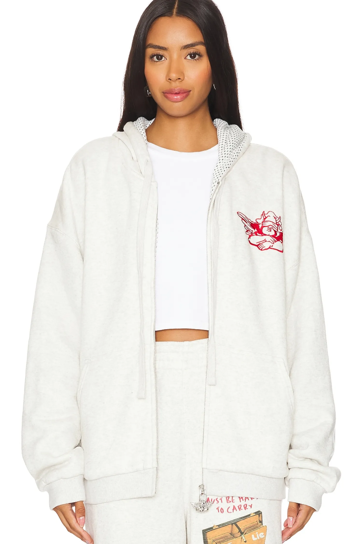 Women Boys Lie Loungewear>All That Baggage Terry Natural Zip Up Hoodie