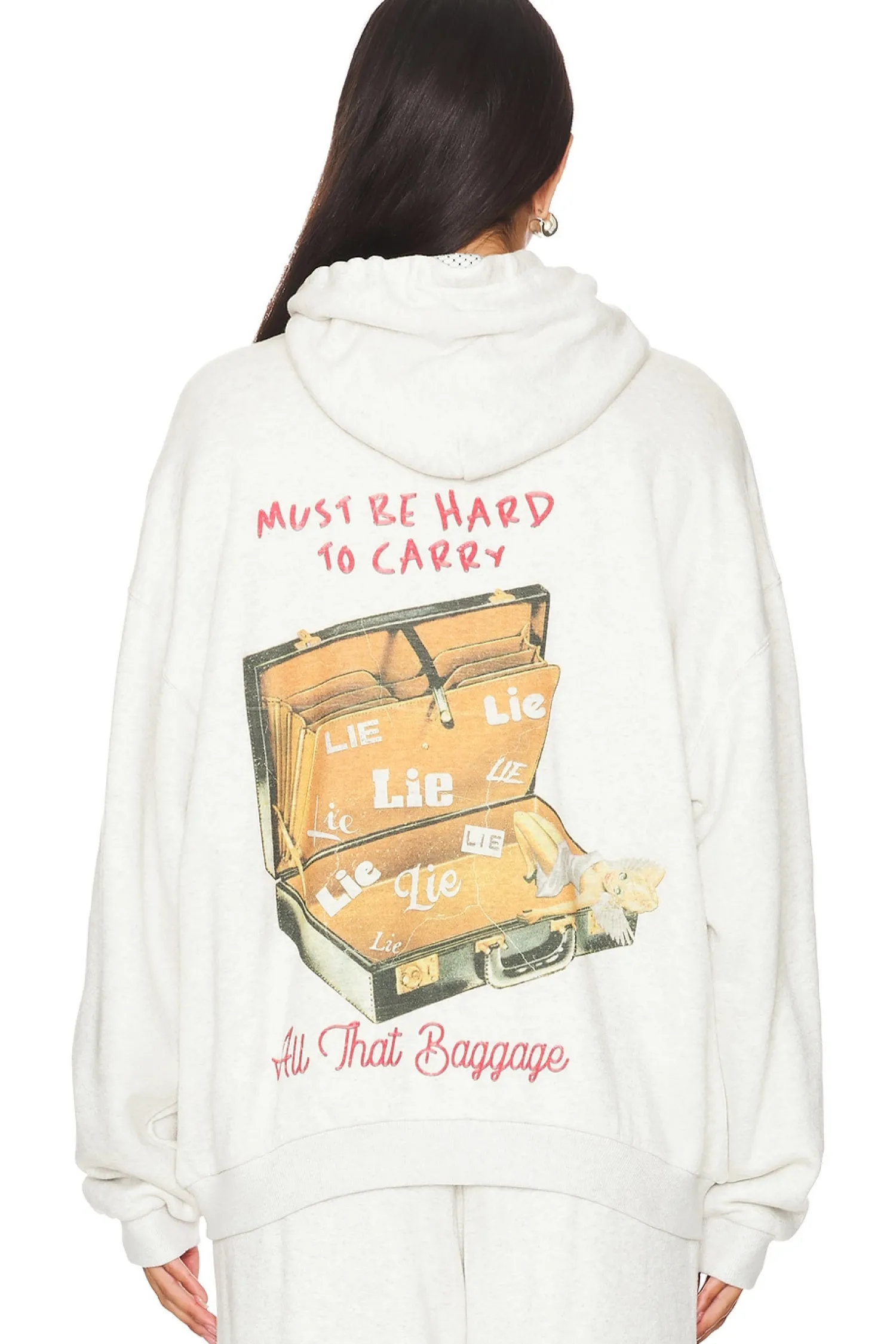 Women Boys Lie Loungewear>All That Baggage Terry Natural Zip Up Hoodie