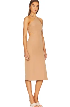 Women Bardot Dresses>Amara Halter Midi Dress