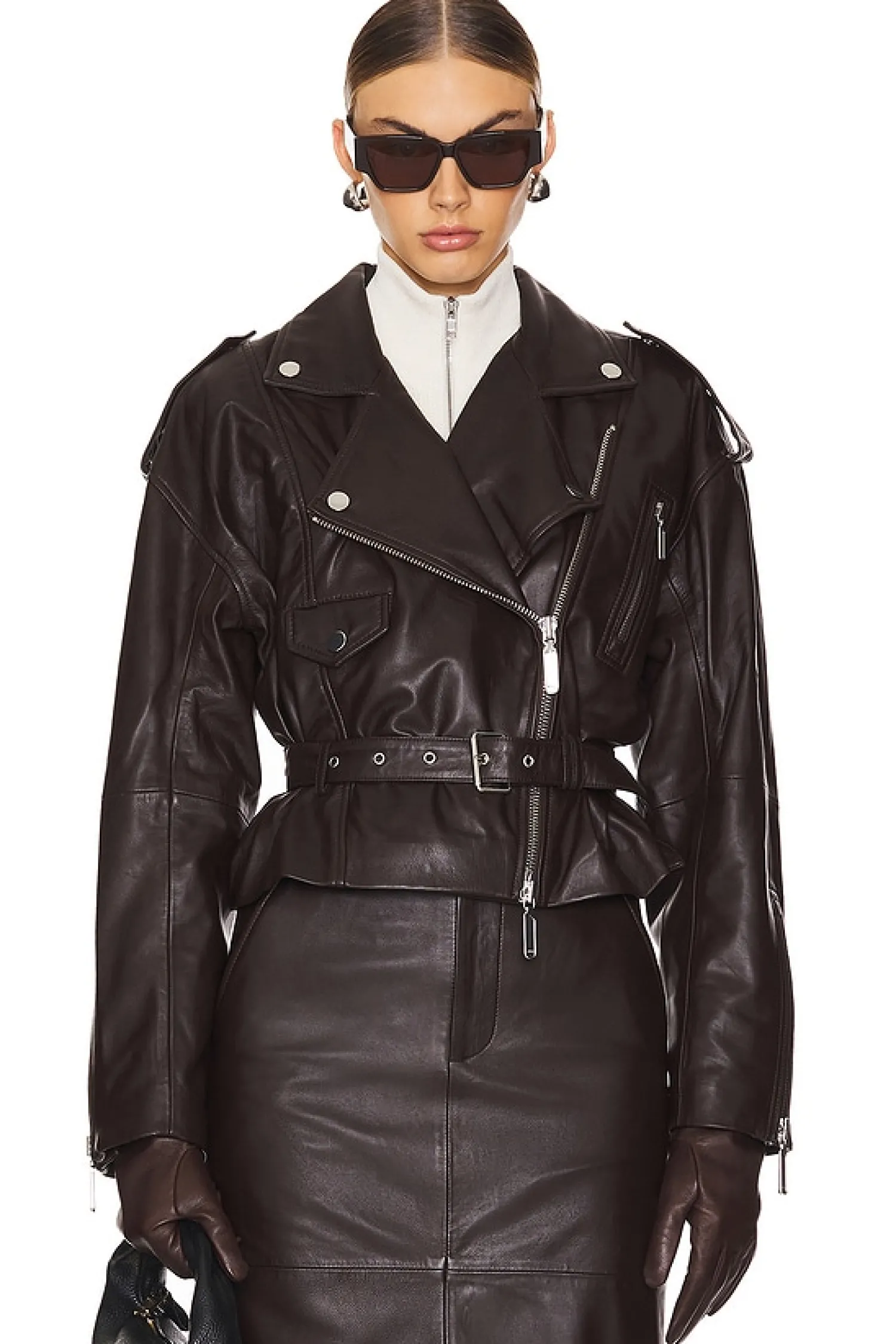 Women Camila Coelho Jackets & Coats>Ambrosia Leather Moto Jacket