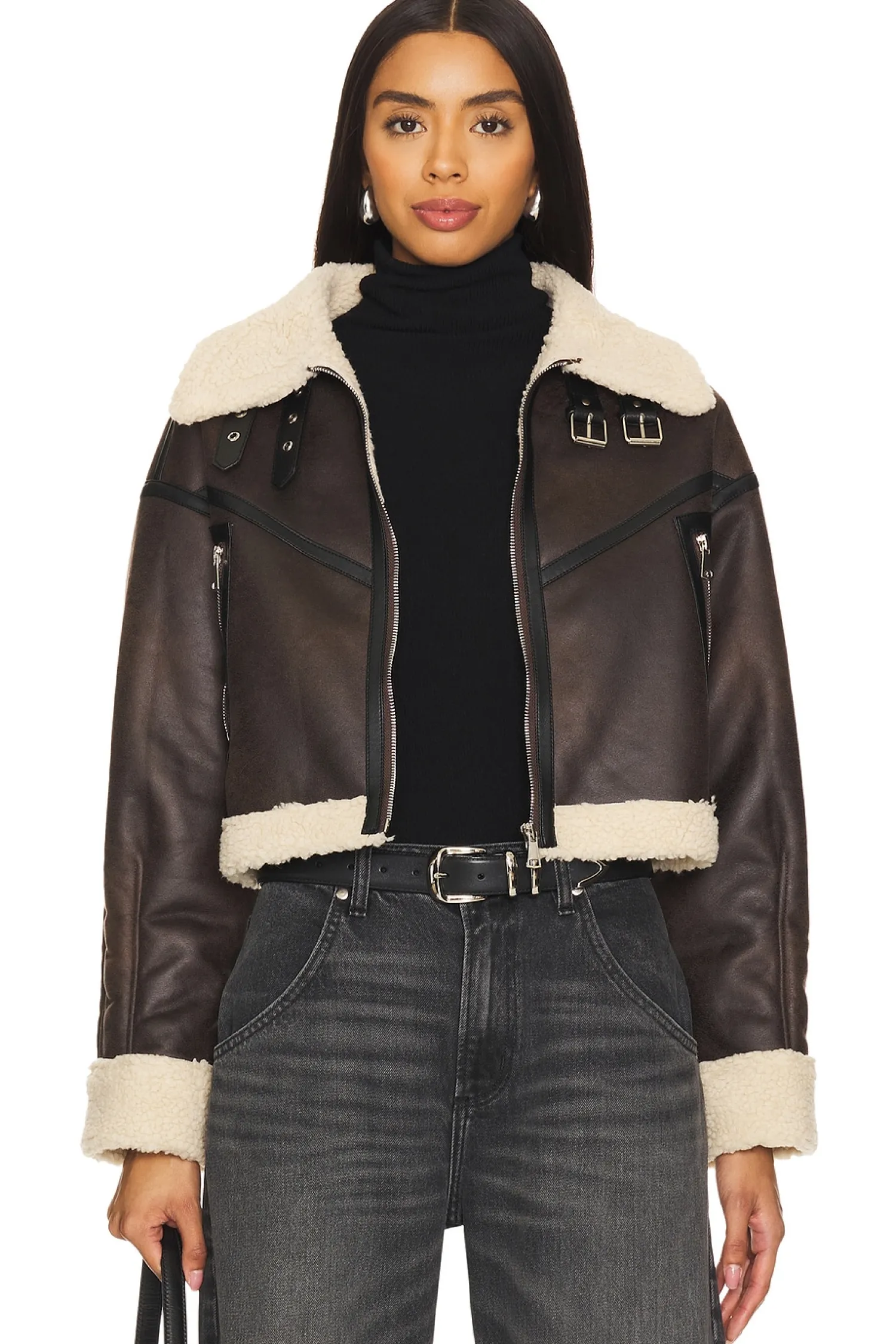 Women superdown Jackets & Coats>Amelia Faux Leather Jacket