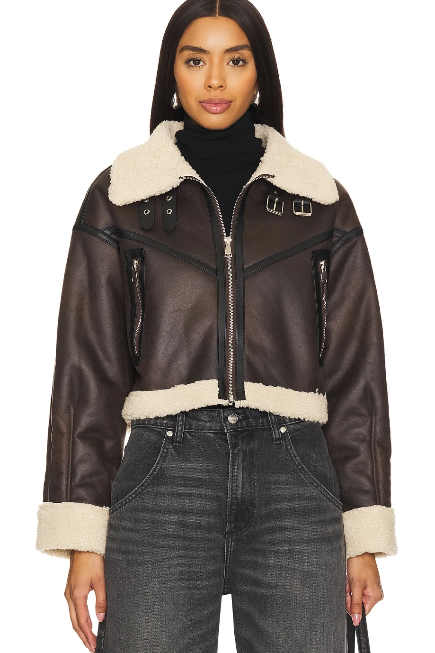Women superdown Jackets & Coats>Amelia Faux Leather Jacket