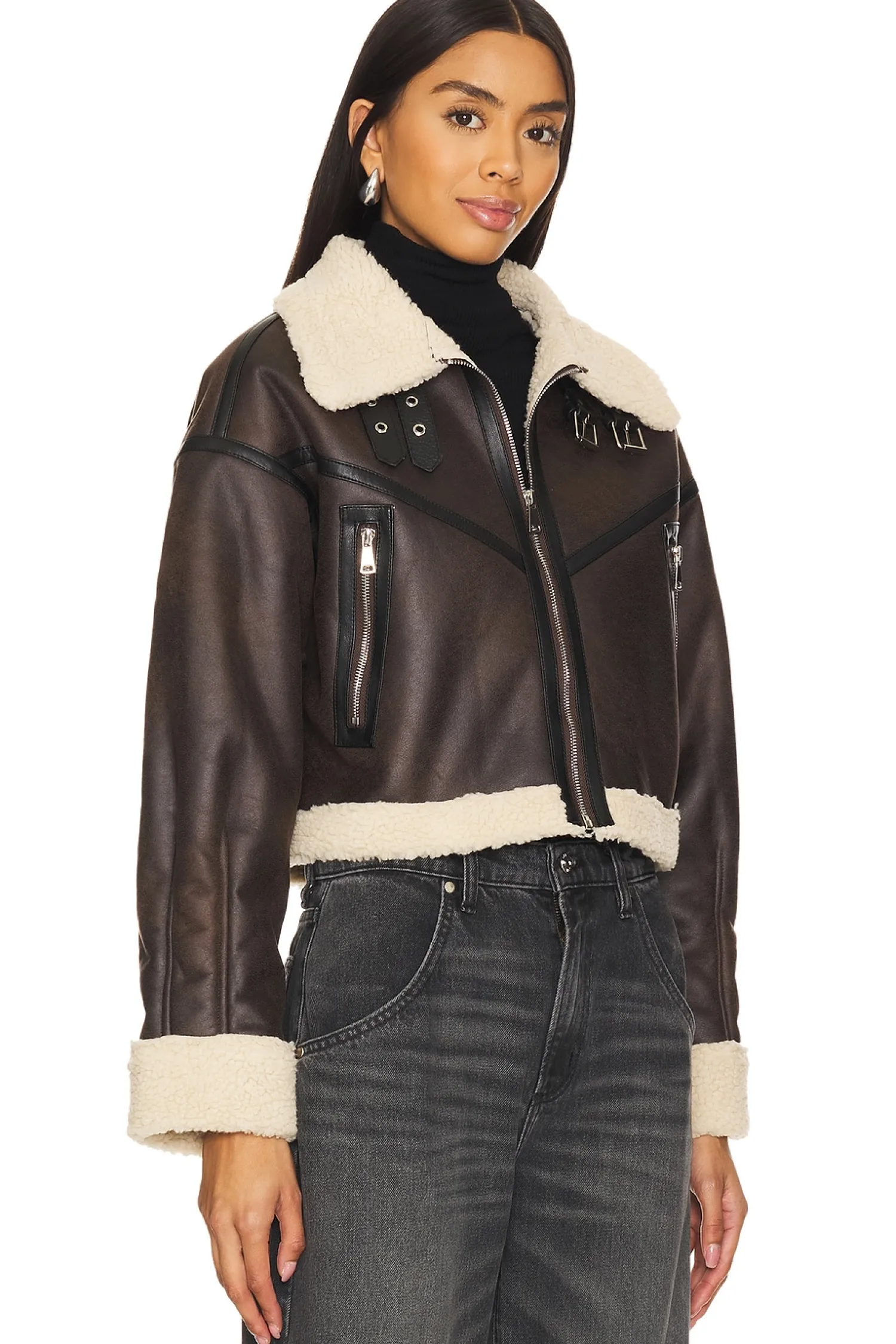 Women superdown Jackets & Coats>Amelia Faux Leather Jacket