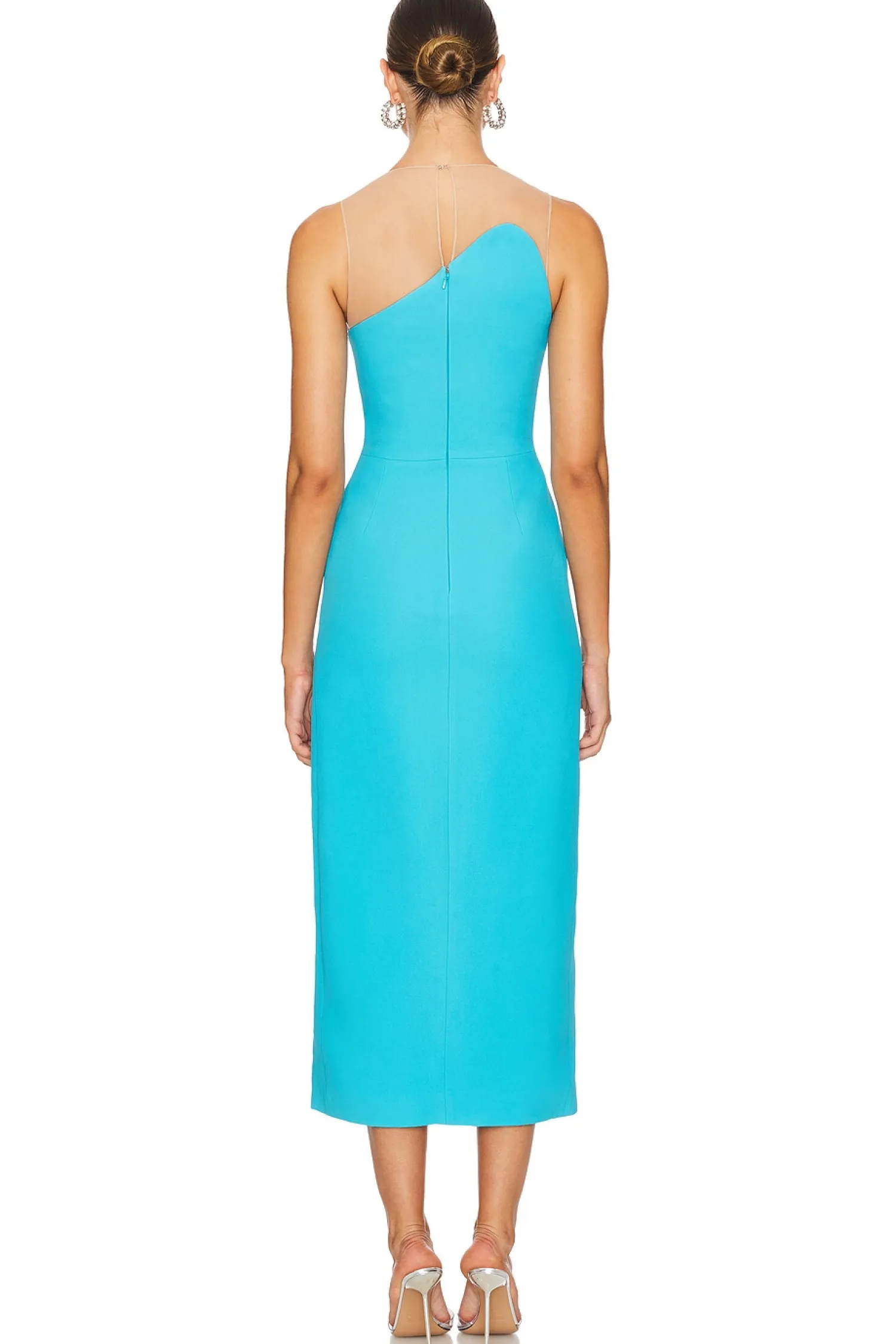 Women David Koma Dresses>Asymmetric Neckline Midi Dress