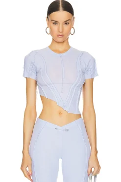 Women SAMI MIRO VINTAGE Matching Sets>Asymmetric Short Sleeve Tee