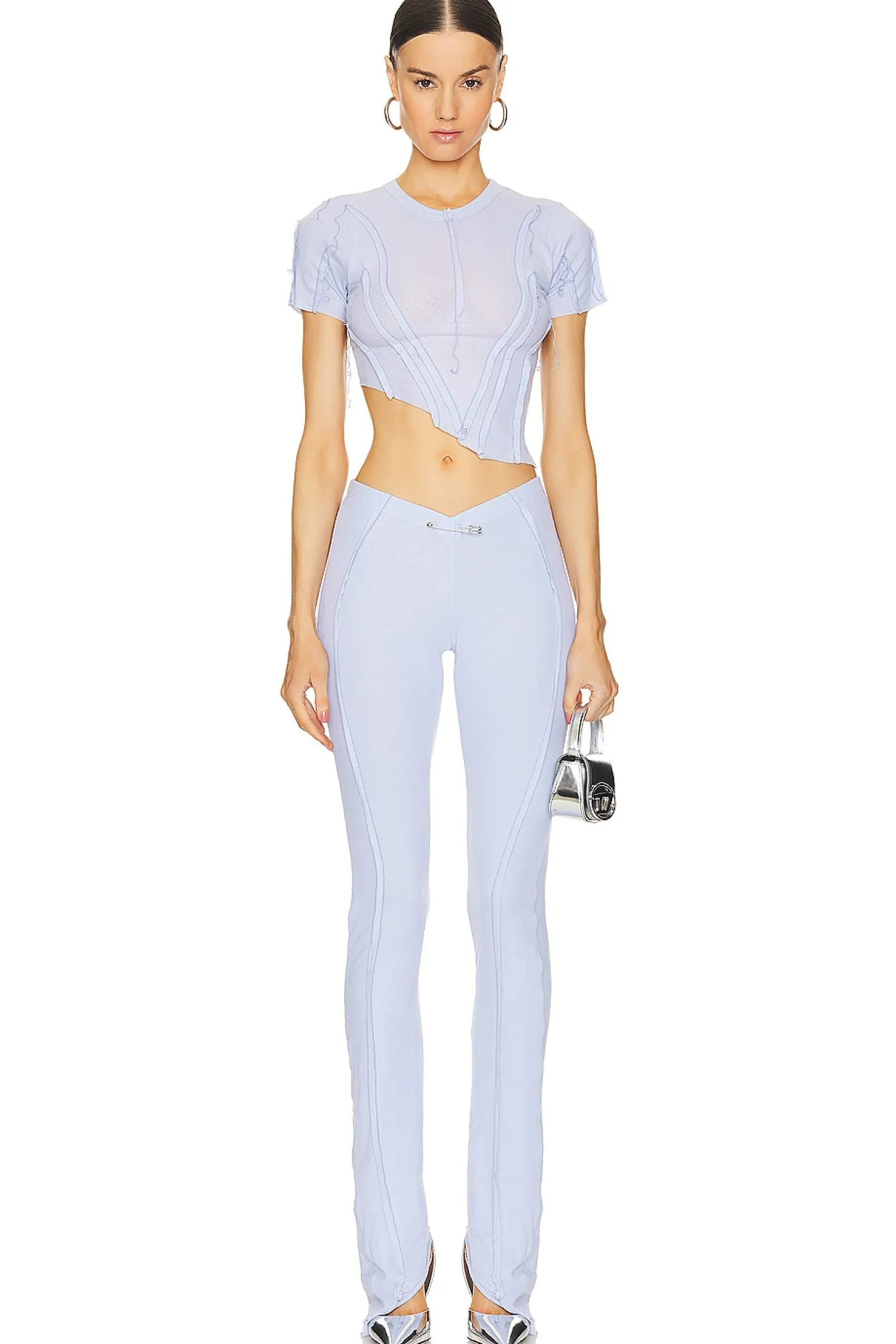 Women SAMI MIRO VINTAGE Matching Sets>Asymmetric Short Sleeve Tee