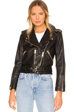 Women ALLSAINTS Jackets & Coats>Balfern Gold Biker Jacket