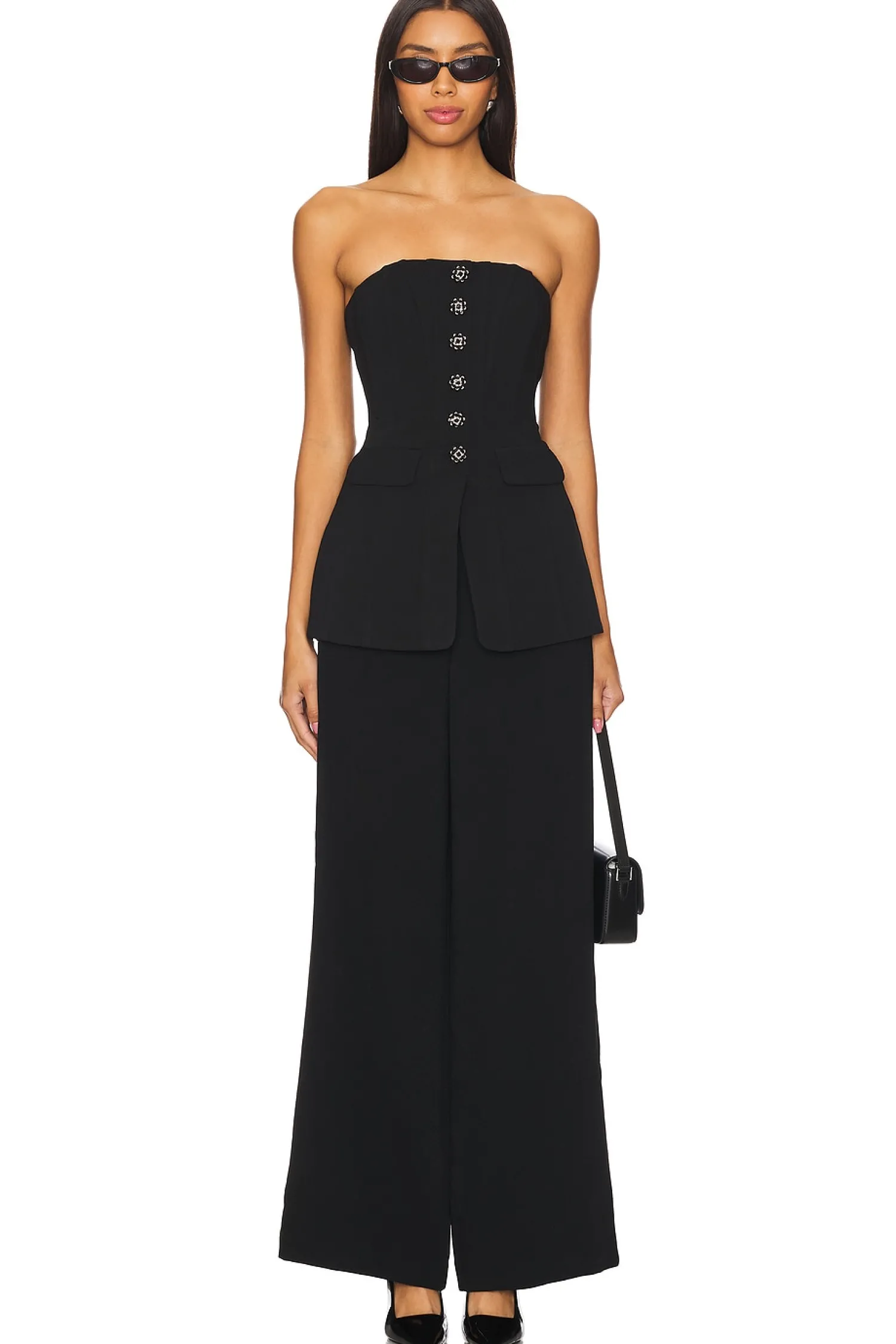 Women self-portrait Jumpsuits>Bandeau Crepe Jumpsuit