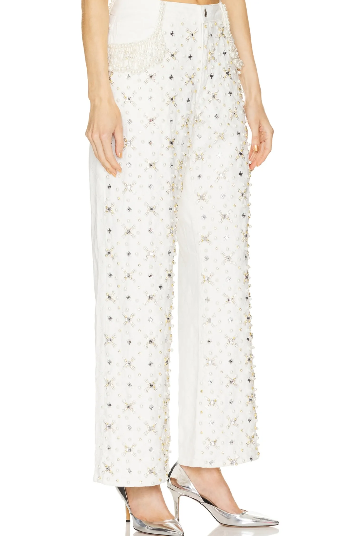 Women PatBO Pants>Beaded Wide Leg
