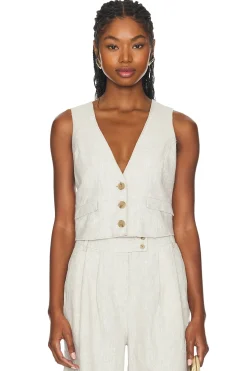 Women Central Park West Jackets & Coats>Beckett Linen Vest