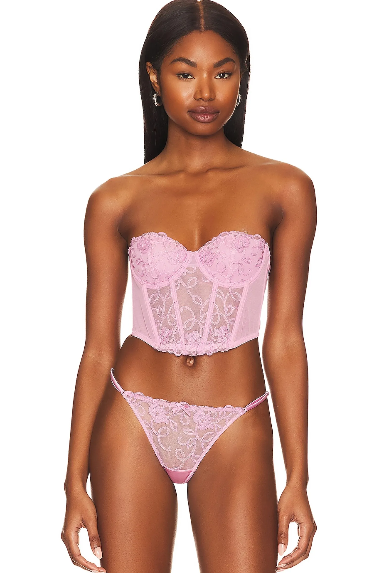 Women fleur du mal Lingerie & Sleepwear>Bella Embroidery Open Back Bustier