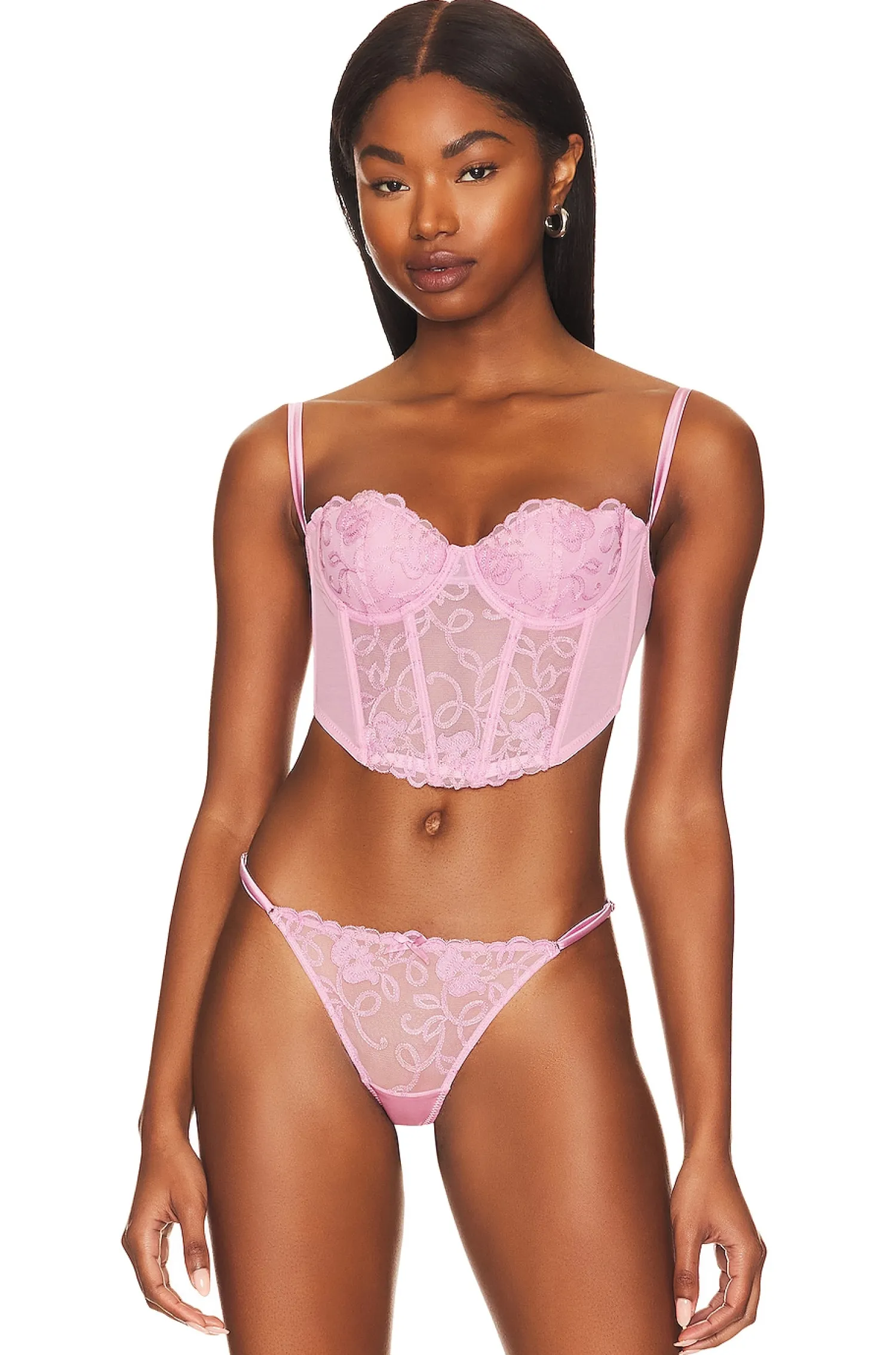 Women fleur du mal Lingerie & Sleepwear>Bella Embroidery Open Back Bustier