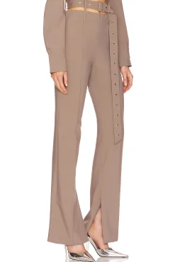 Women ROKH Matching Sets>Belt Detailed Flare Trouser