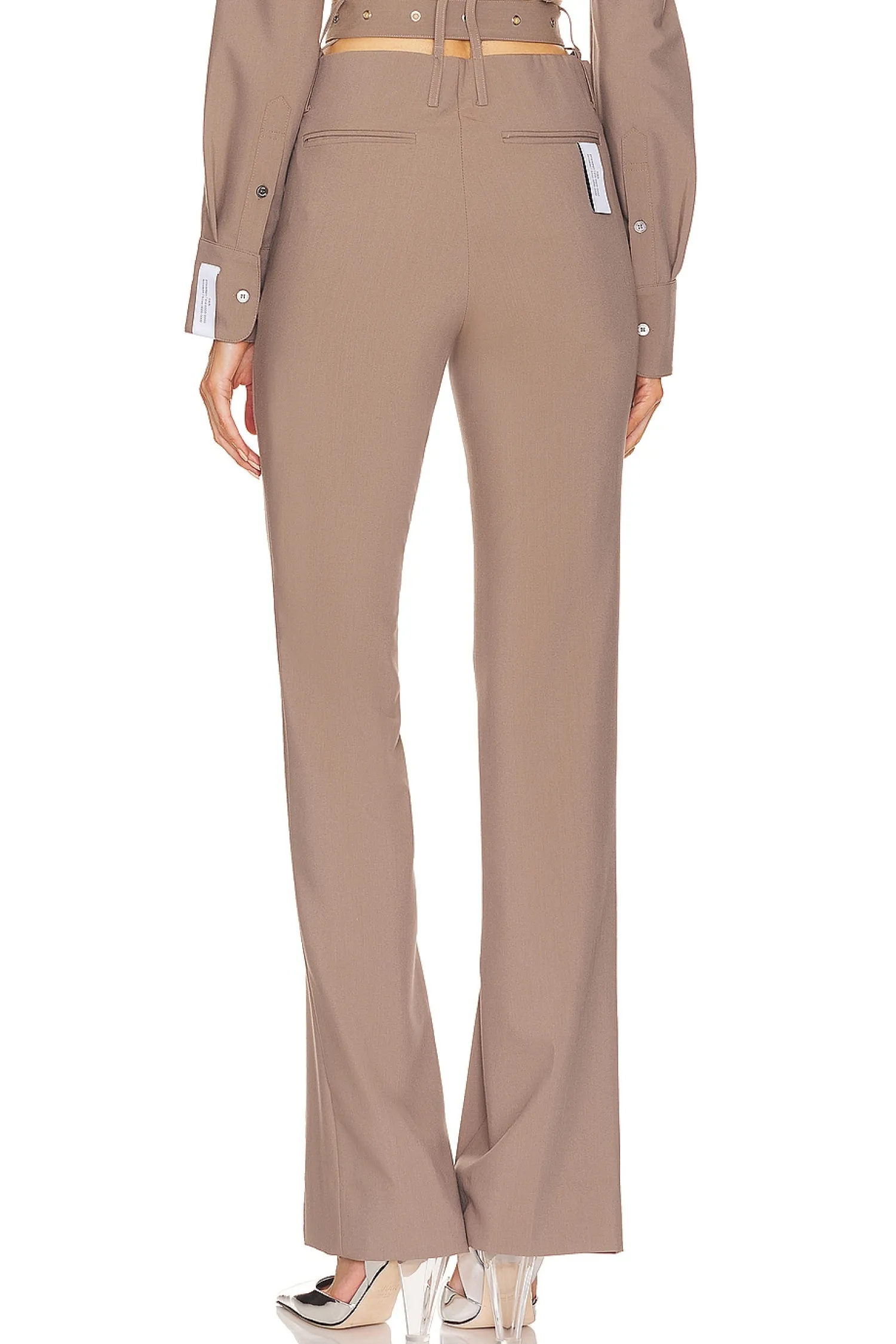Women ROKH Matching Sets>Belt Detailed Flare Trouser