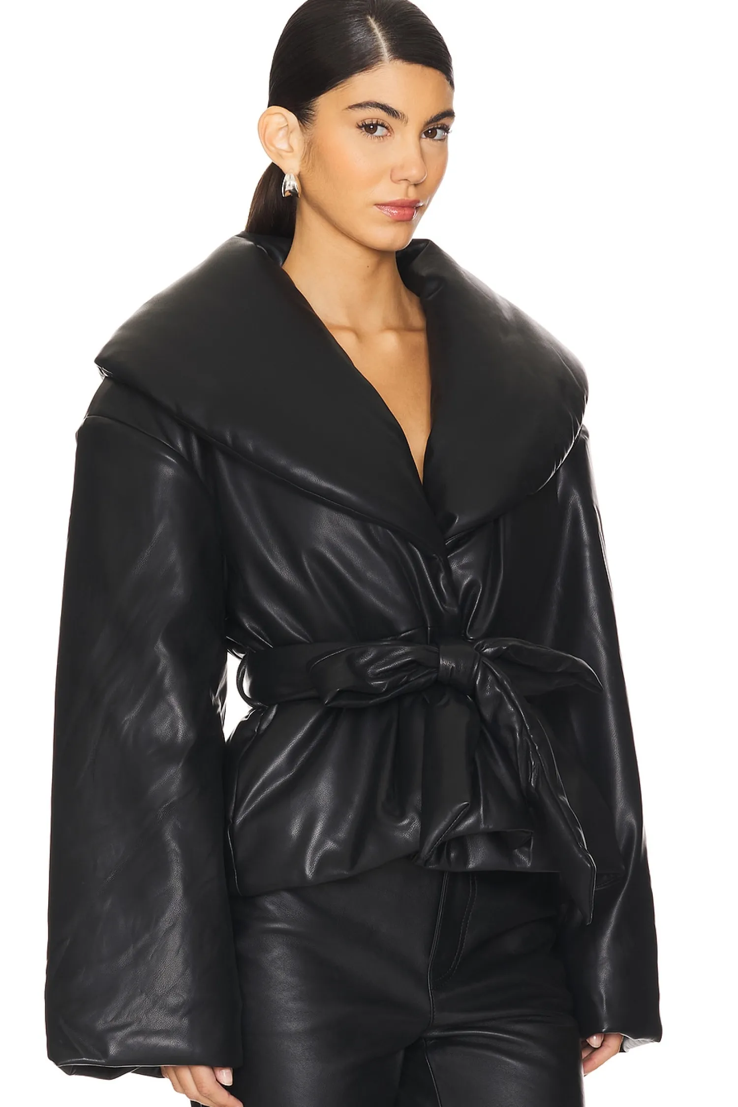 Women ROTATE Jackets & Coats>Belted Puffer Jacket