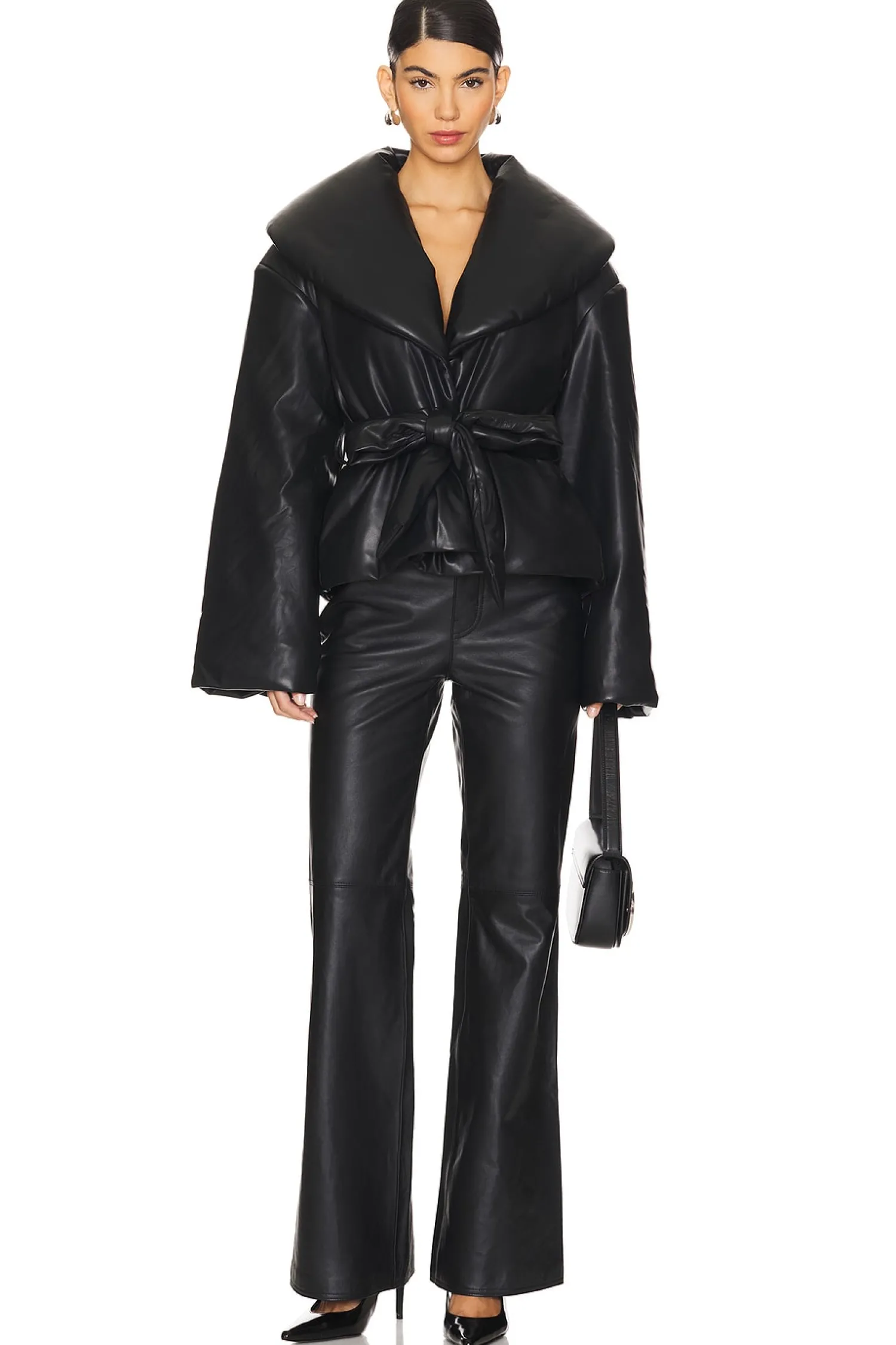 Women ROTATE Jackets & Coats>Belted Puffer Jacket