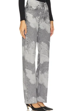 Women FIORUCCI Pants>Black Angel Print Straight