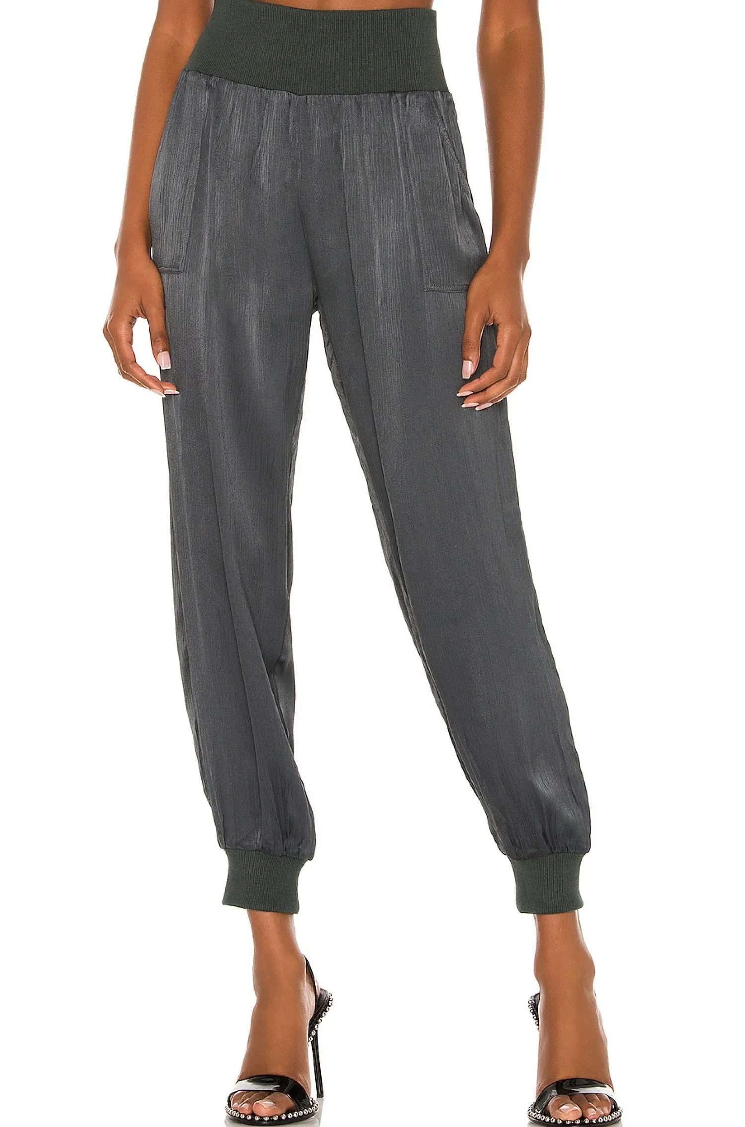 Women Bobi Pants>BLACK Sleek Textured Pant