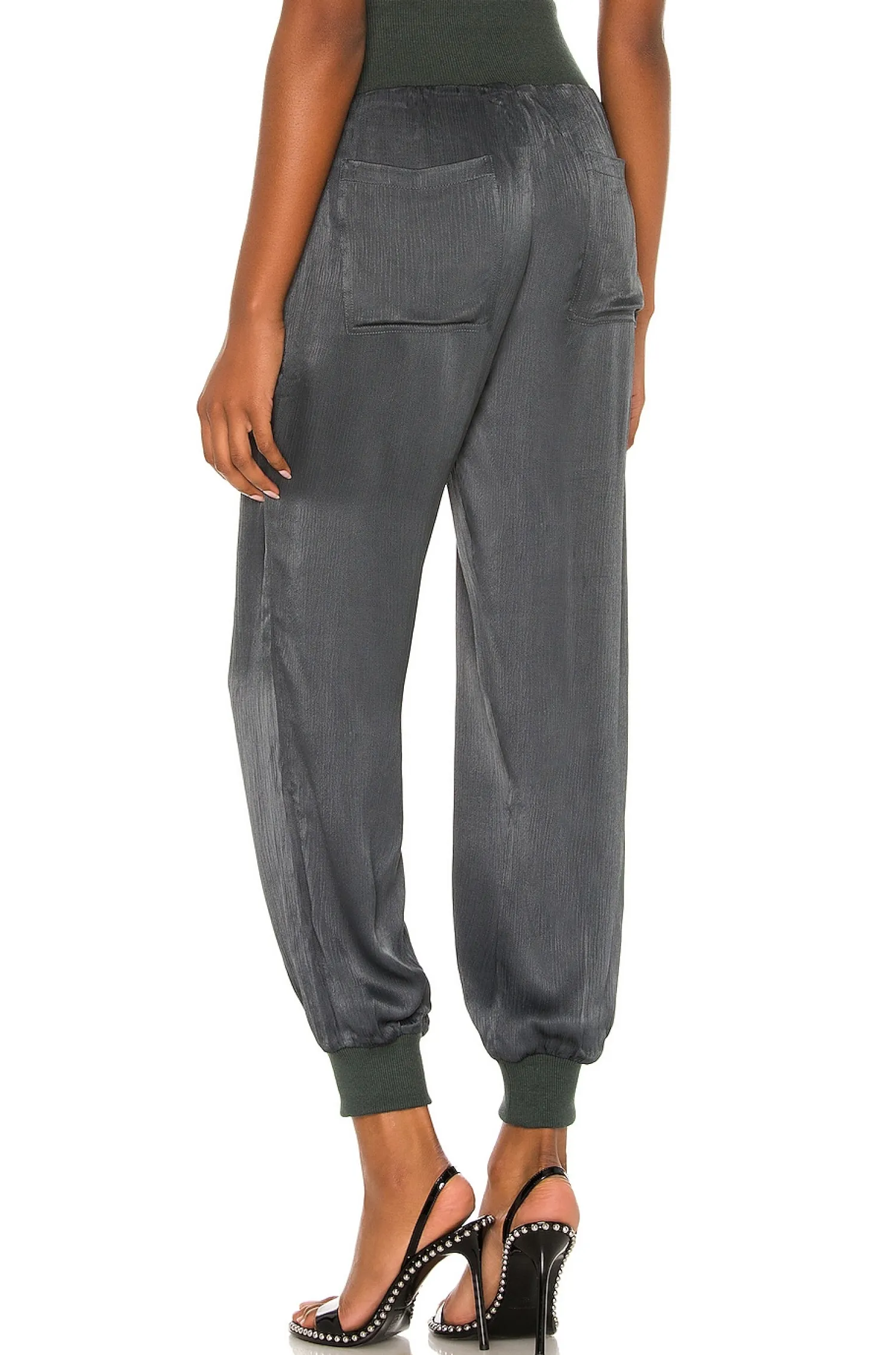 Women Bobi Pants>BLACK Sleek Textured Pant