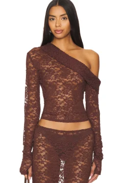 Women LIONESS Matching Sets>Black Swan Off Shoulder Top