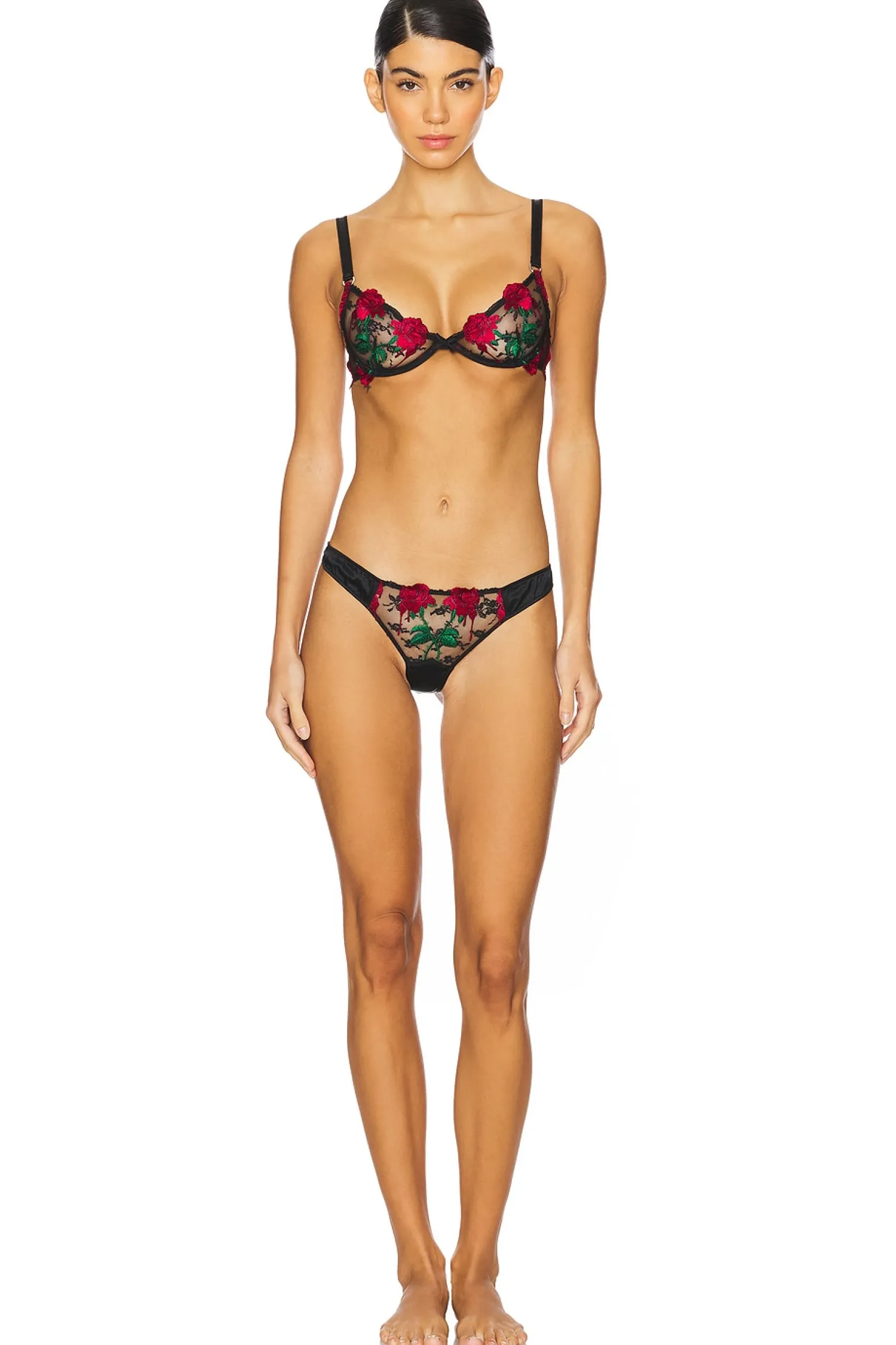 Women fleur du mal Lingerie & Sleepwear>Bleeding Rose Embroidery Thong