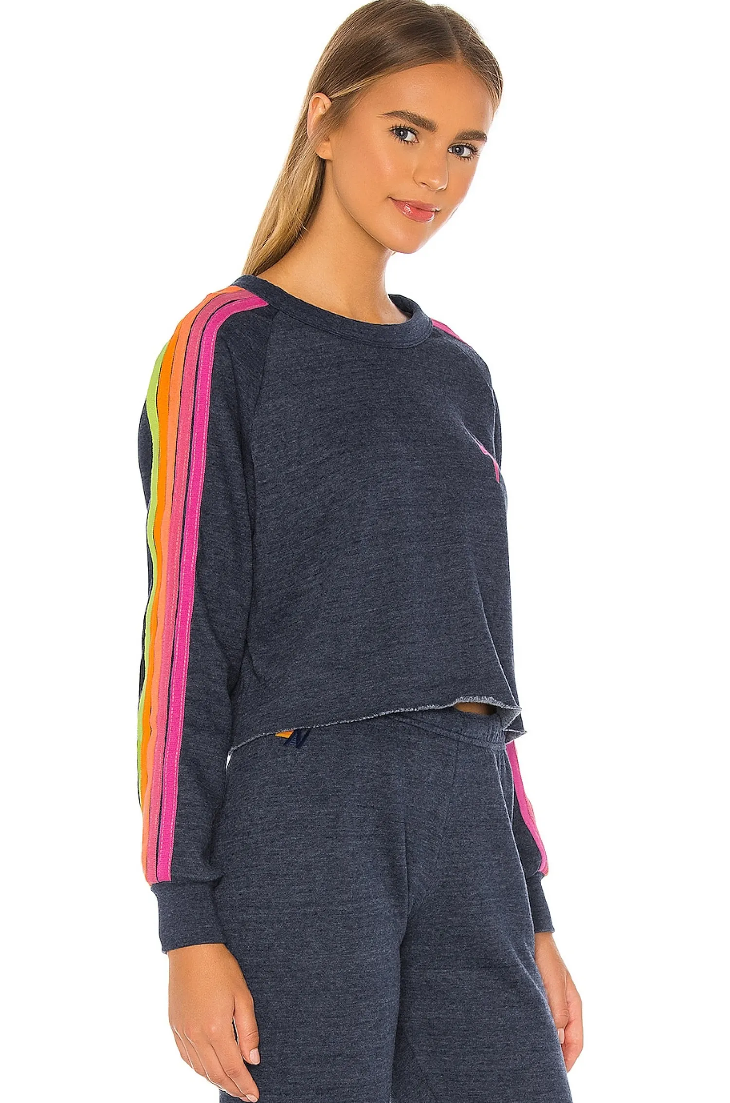 Women Aviator Nation Loungewear>Bolt Cropped Classic Crewneck