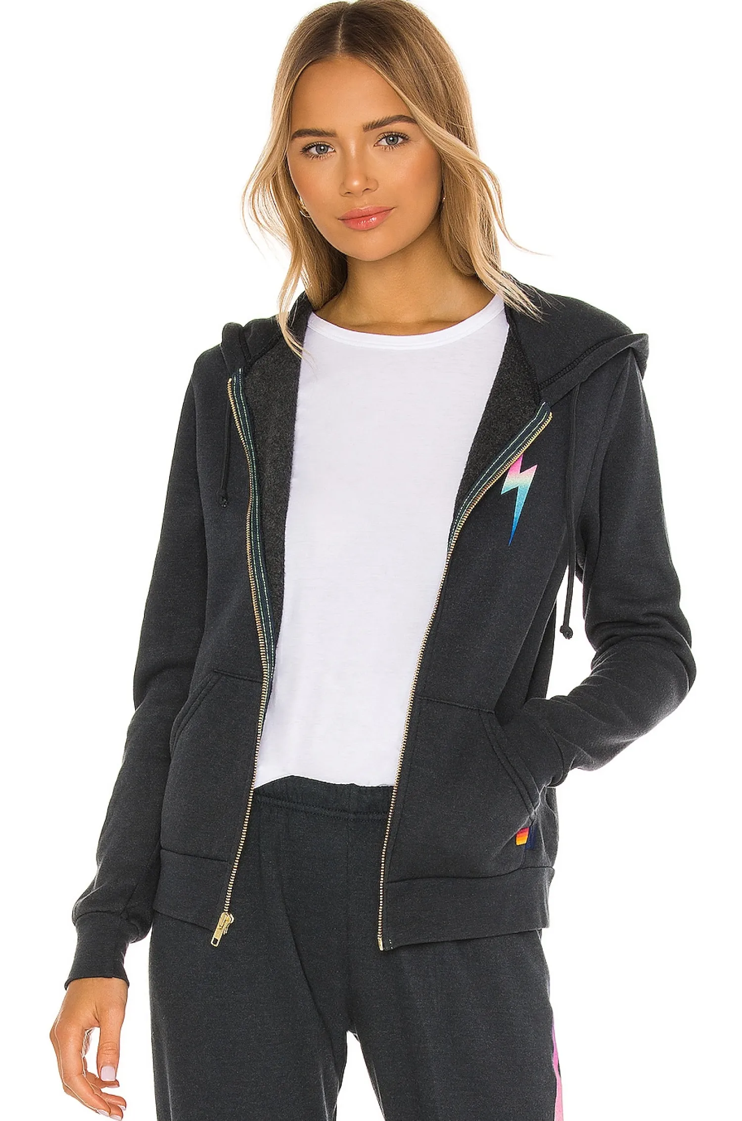 Women Aviator Nation Loungewear>Bolt Zip Hoodie