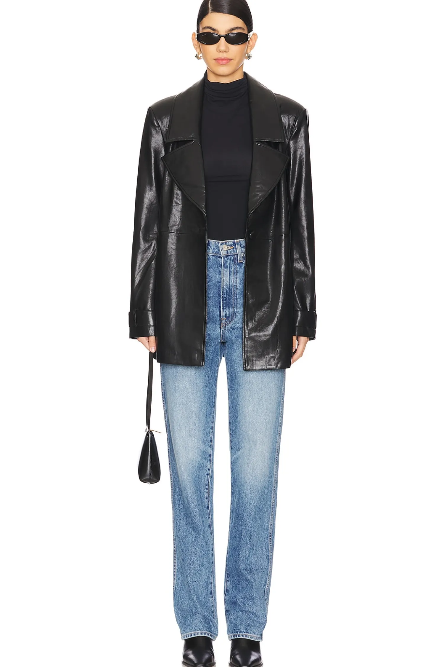 Women House of Harlow 1960 Jackets & Coats>Bordeaux Faux Leather Blazer