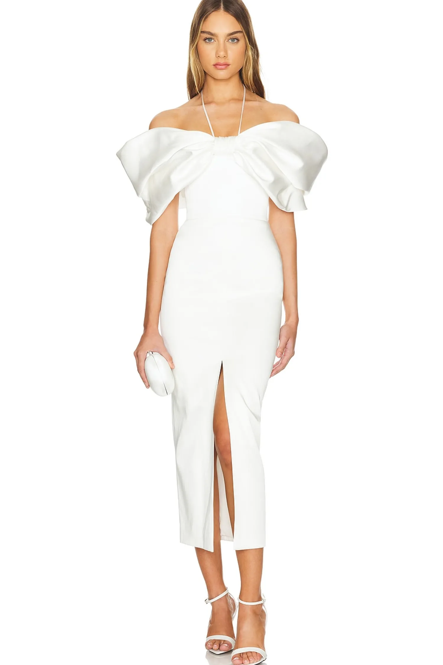 Women RASARIO Dresses>Bow Embellished Midi Dress