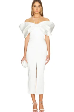 Women RASARIO Dresses>Bow Embellished Midi Dress