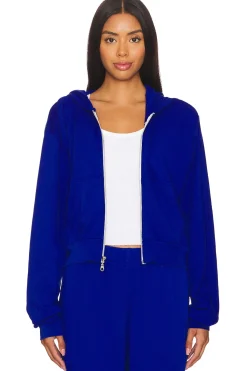 Women Michael Lauren Loungewear>Bowman Crop Zip Up Hoodie