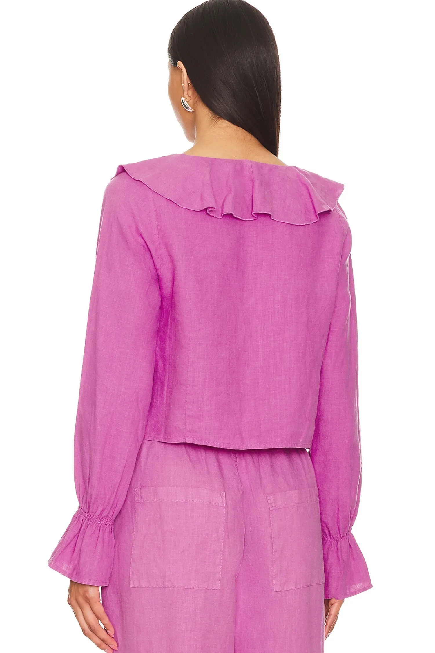 Women Nation LTD Matching Sets>Camila Ruffle Tie Front Top