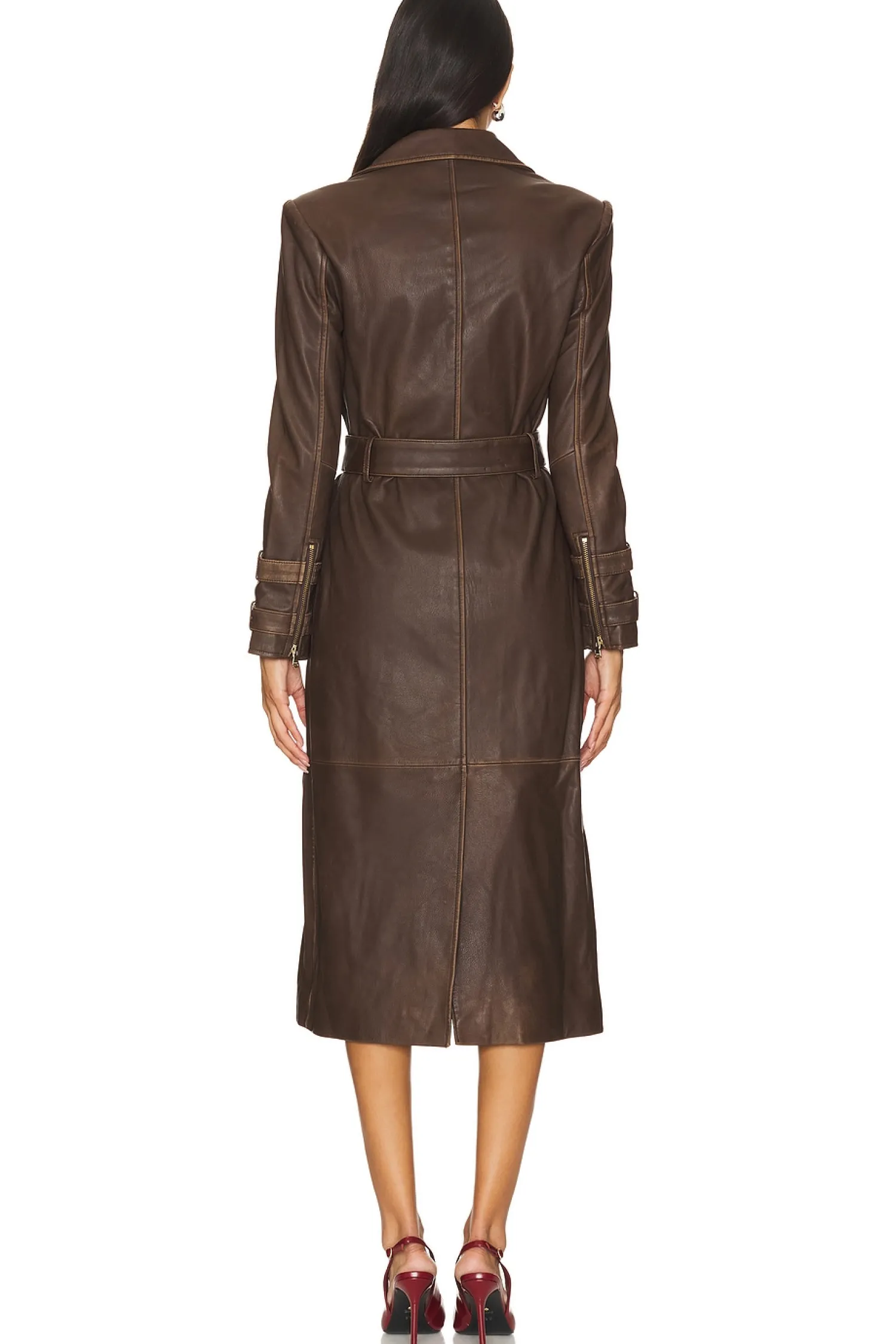 Women L'AGENCE Jackets & Coats>Celina Leather Trench Coat