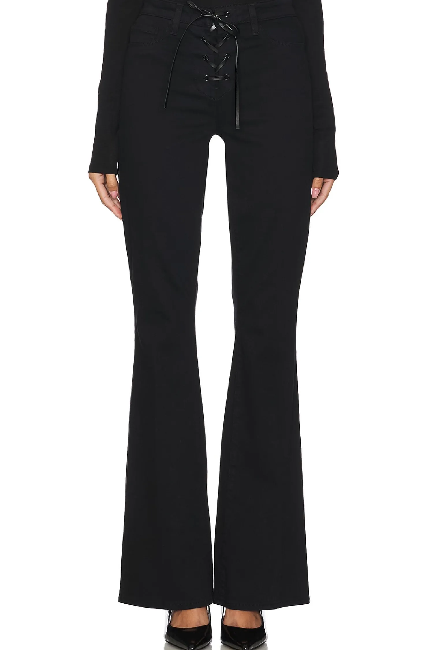 Women L'AGENCE Pants>Charis High Rise Front Lace Up Flare Pant