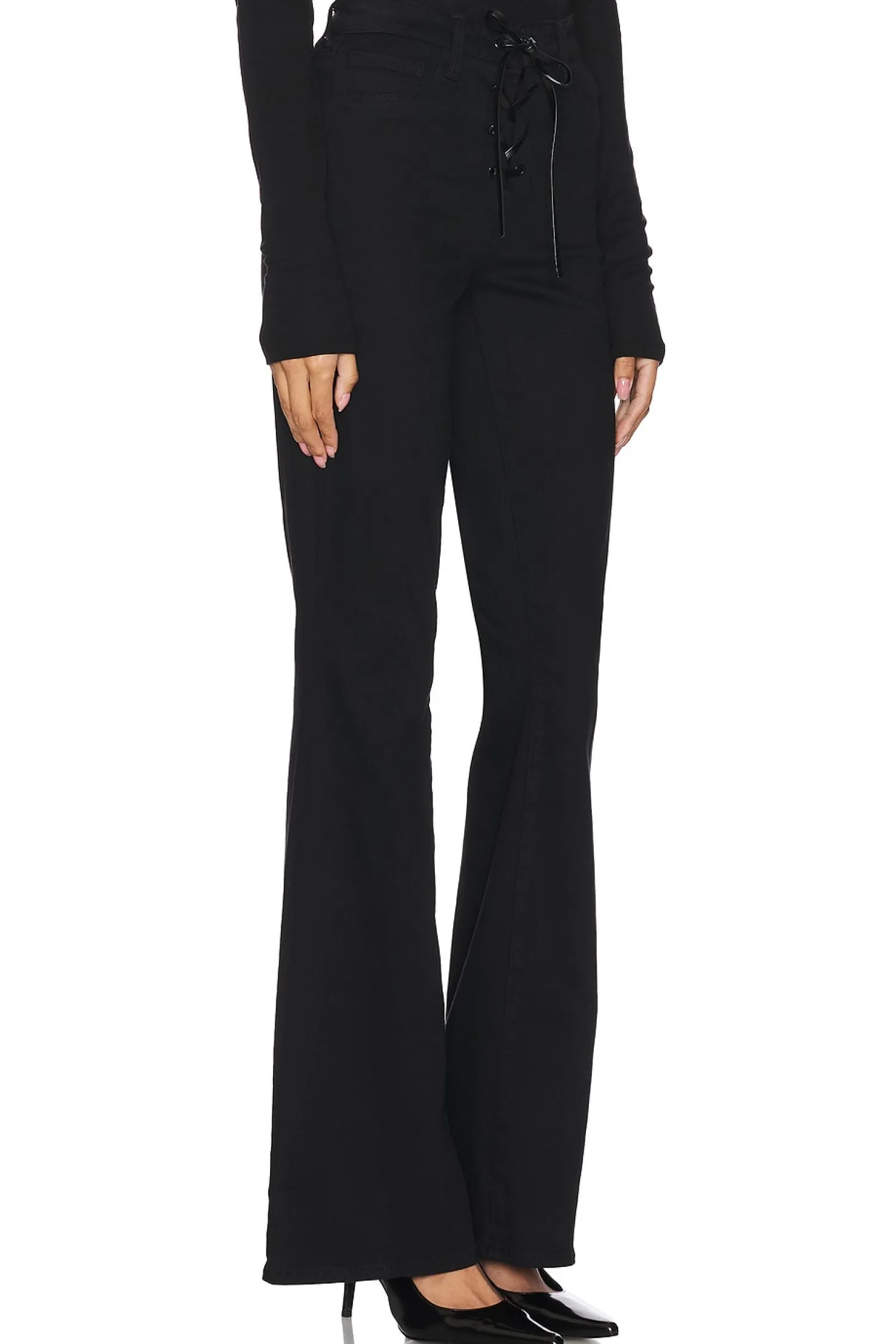 Women L'AGENCE Pants>Charis High Rise Front Lace Up Flare Pant