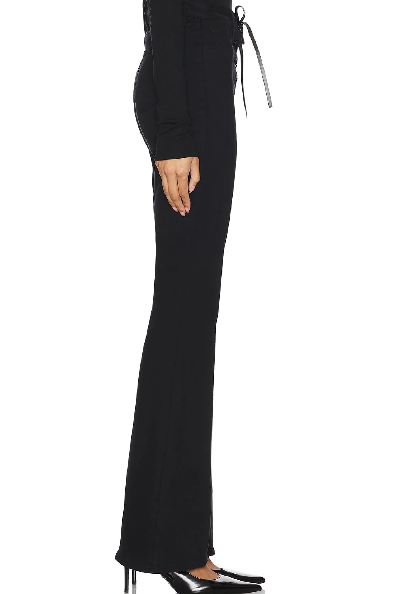 Women L'AGENCE Pants>Charis High Rise Front Lace Up Flare Pant