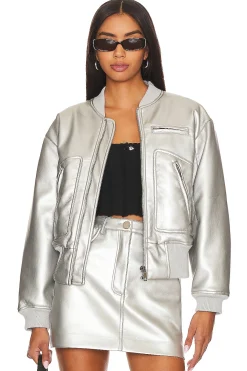 Women Apparis Jackets & Coats>Chaz Metallic Jacket