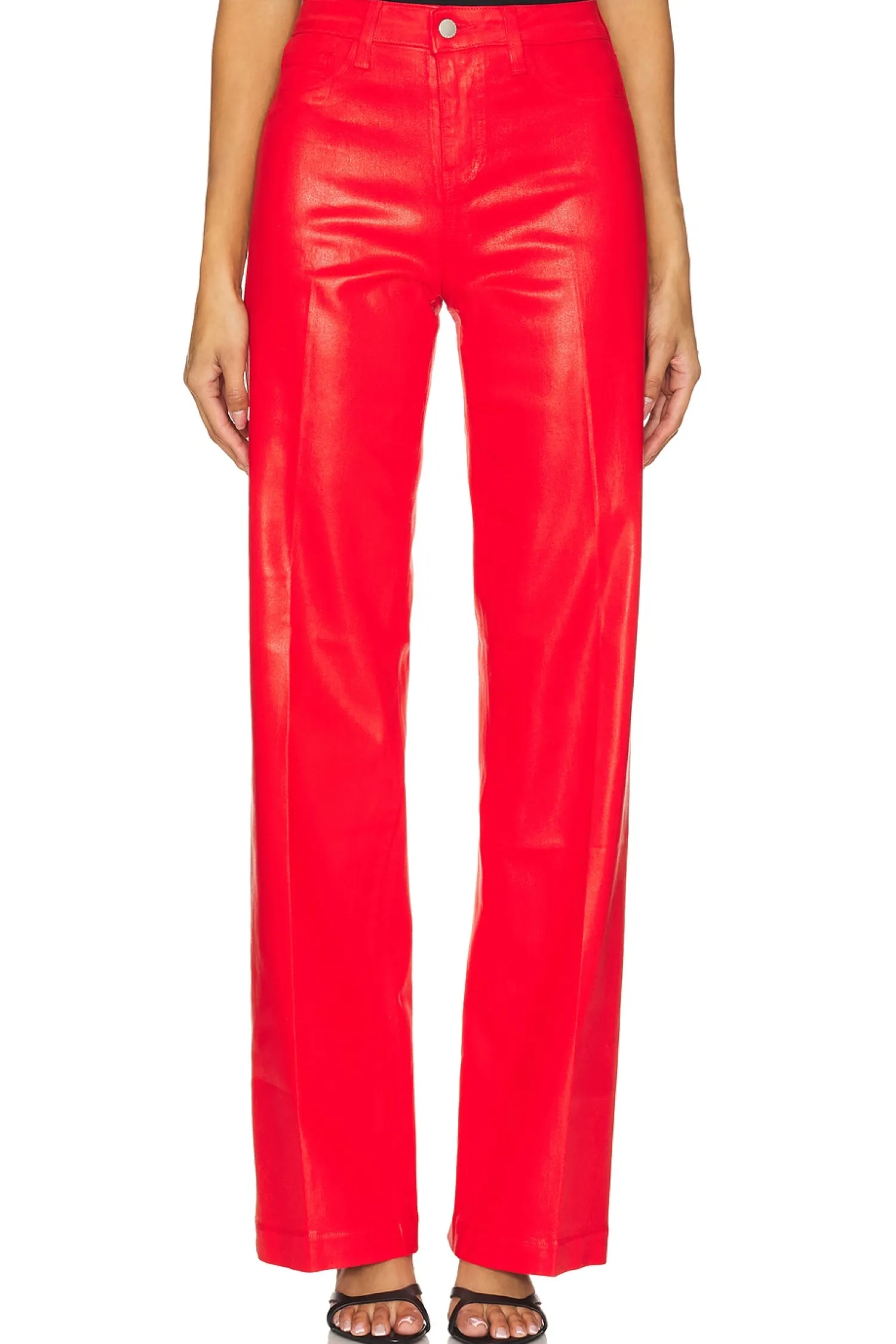 Women L'AGENCE Pants>Clayton High Rise Wide Leg Coated Jeans