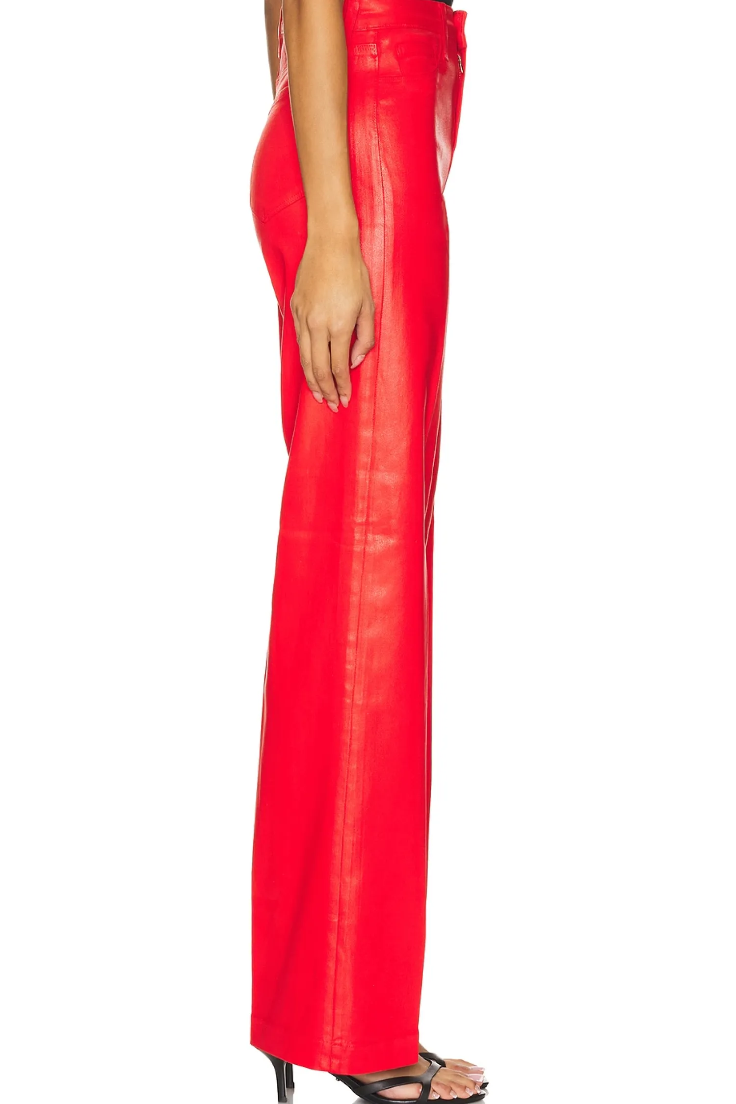Women L'AGENCE Pants>Clayton High Rise Wide Leg Coated Jeans