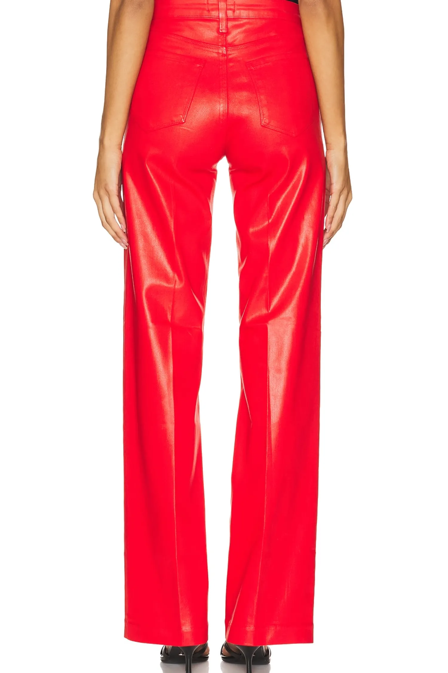 Women L'AGENCE Pants>Clayton High Rise Wide Leg Coated Jeans