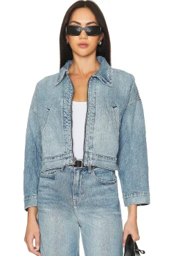 Women NSF Jackets & Coats>Conway Zip Denim Jacket