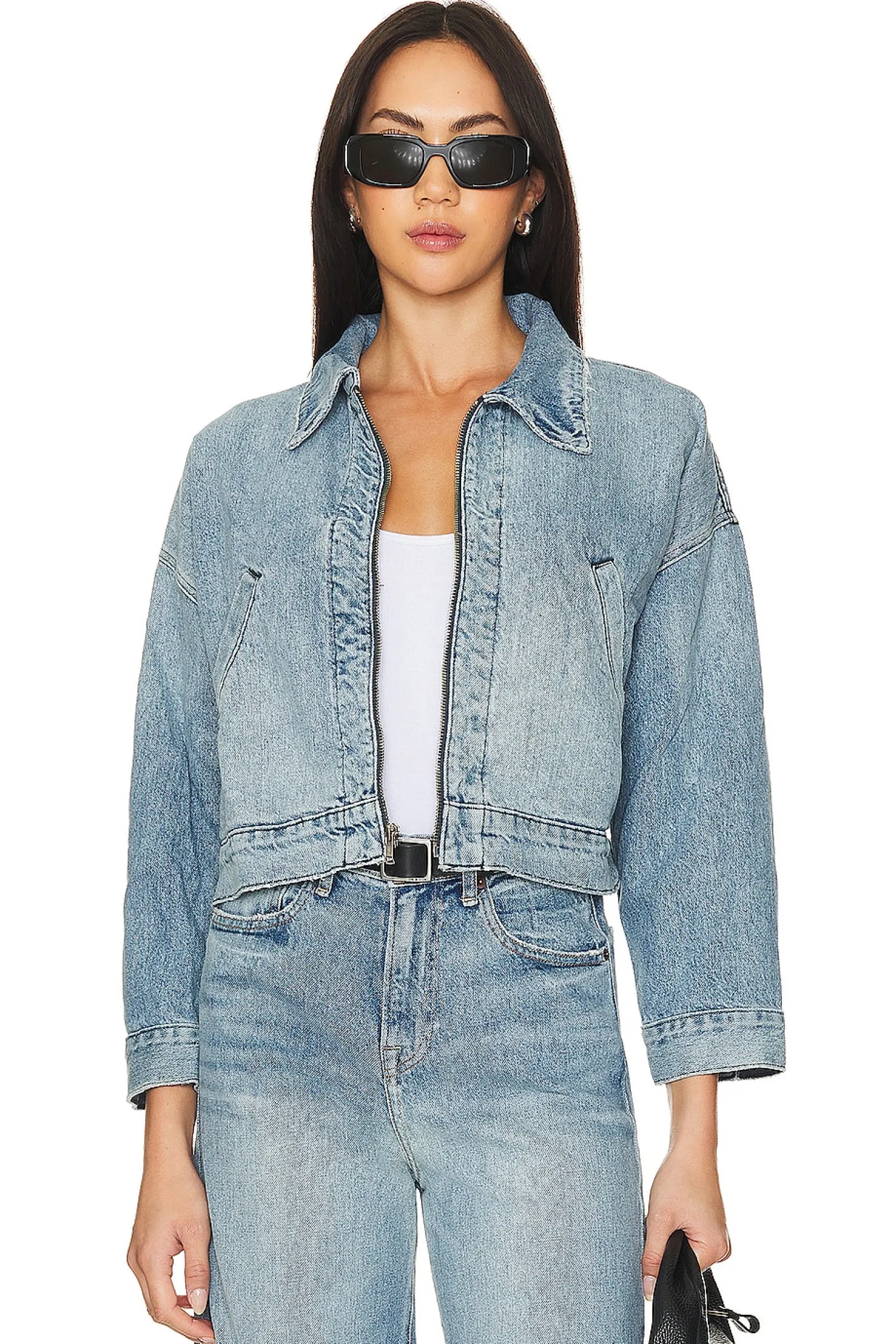 Women NSF Jackets & Coats>Conway Zip Denim Jacket