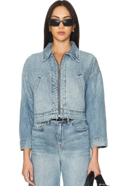 Women NSF Jackets & Coats>Conway Zip Denim Jacket